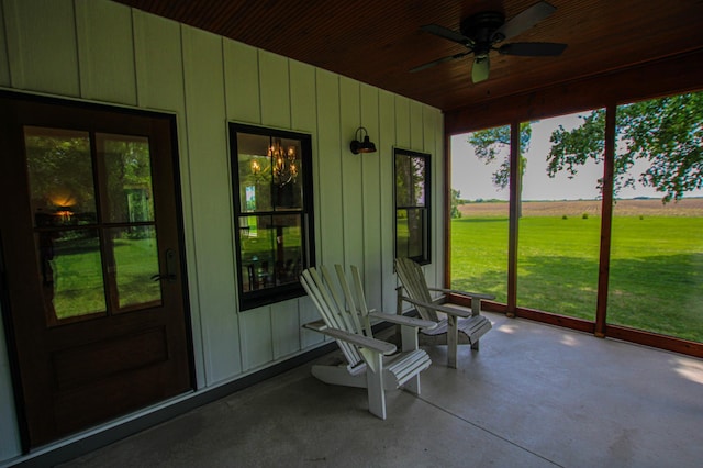 850 60th Ave SW, Benson, MN 56231 - sunroom / solarium with a ceiling fan and a chandelier