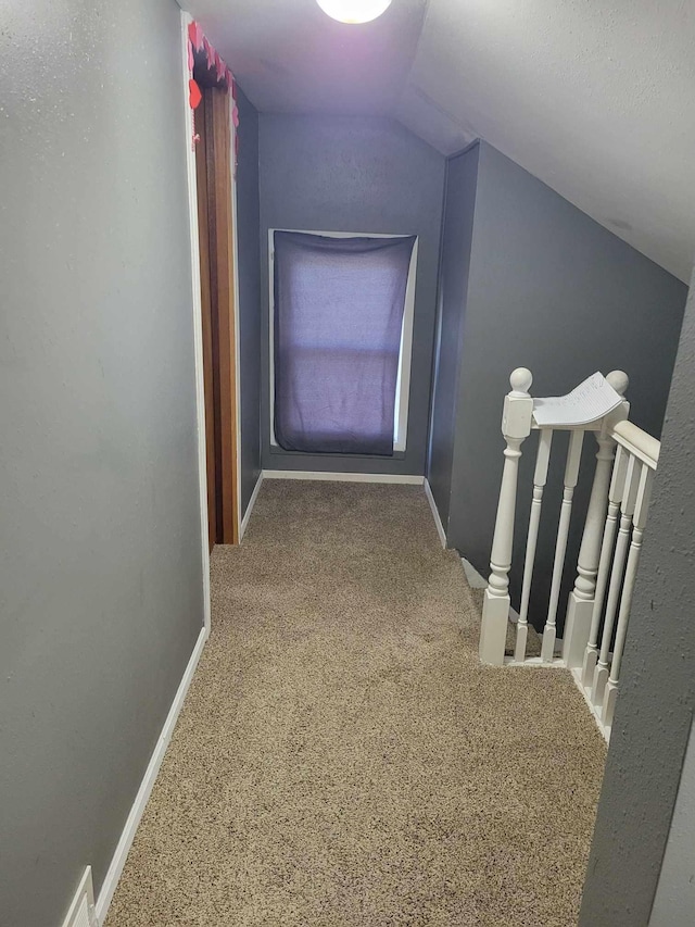 640 6th St, Albany, MN 56307 - hall featuring carpet floors, vaulted ceiling, and baseboards