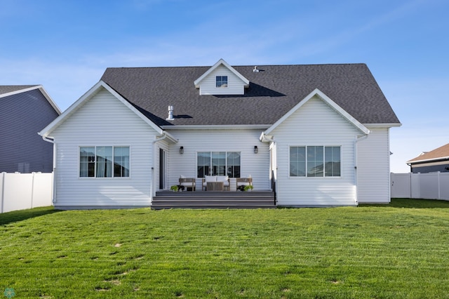 2652 70th Ave S, Fargo, ND 58104 - rear view of house with an outdoor living space, roof with shingles, and a deck