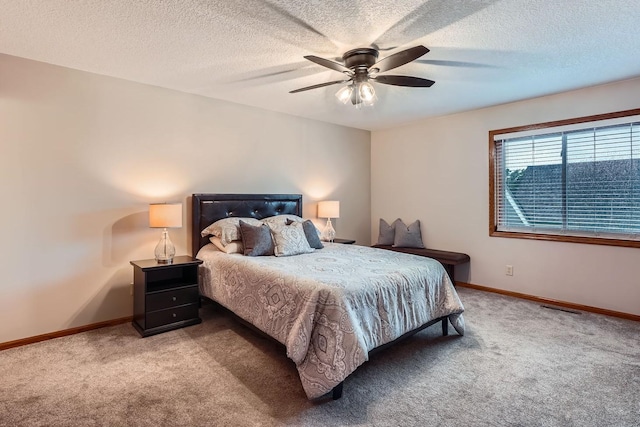 4900 Hodgson Rd, Connection, Shoreview, MN 55126 - bedroom with carpet floors, a textured ceiling, and a ceiling fan