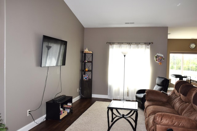2008 Whiting Rd NW Unit 10, Bemidji, MN 56601 - living area featuring dark wood finished floors and baseboards