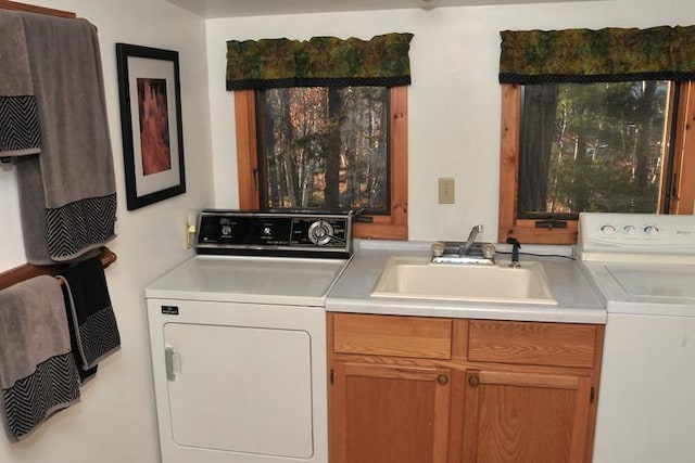29626 436th Pl, Farm Island Twp, MN 56431 - laundry room with independent washer and dryer and cabinet space