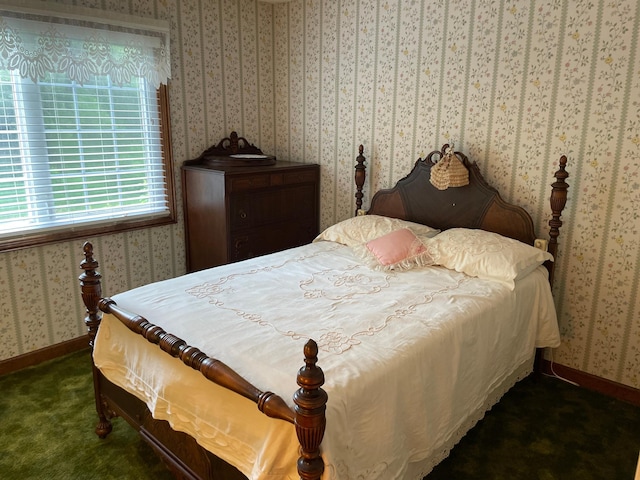 7765 Woodpark Blvd, Woodbury, MN 55125 - bedroom with wallpapered walls, carpet floors, and baseboards