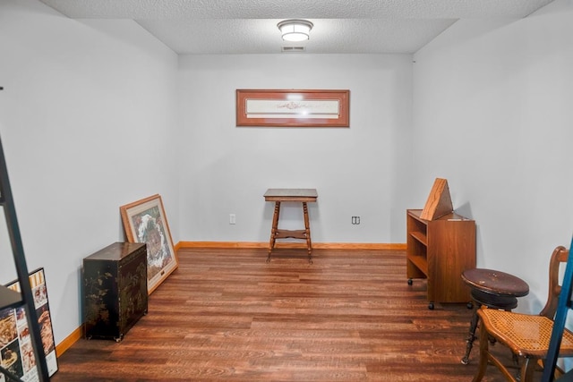 1439 Summit Shores Dr, Burnsville, MN 55306 - sitting room with wood finished floors, a textured ceiling, and baseboards