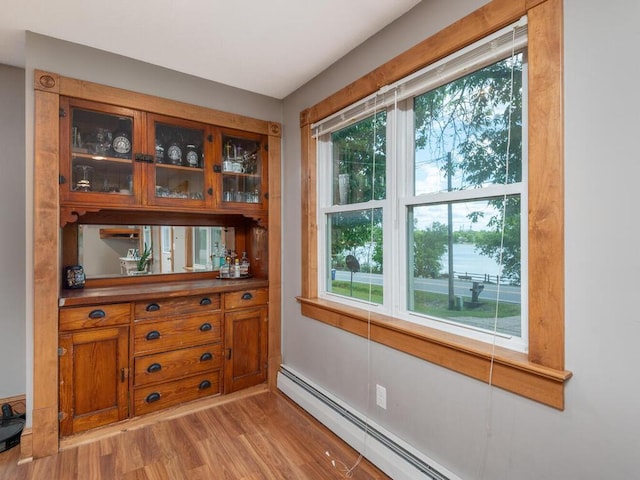 306 Benton St W, Cologne, MN 55322 - detailed view of wood finished floors and a baseboard radiator