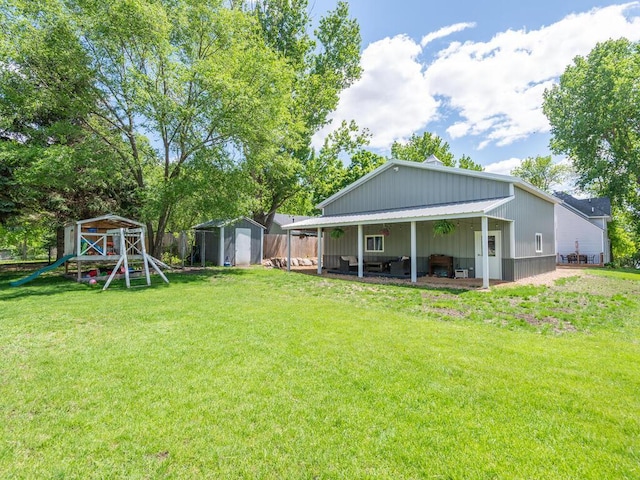306 Benton St W, Cologne, MN 55322 - view of green lawn with a playground