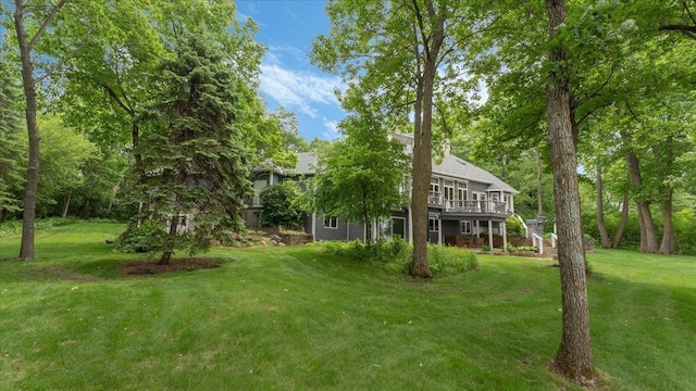 7420 Long Lake Rd, Dovre Twp, MN 56201 - view of grassy yard featuring a deck