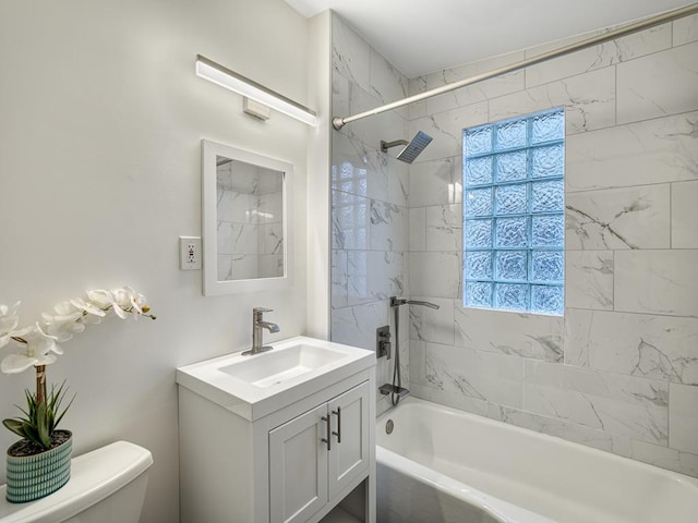 1396 Palace Ave, Saint Paul, MN 55105 - bathroom featuring vanity, toilet, and shower / bathtub combination