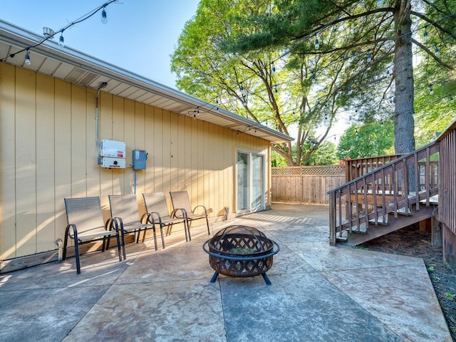 1396 Palace Ave, Saint Paul, MN 55105 - view of patio / terrace with a fire pit and stairs