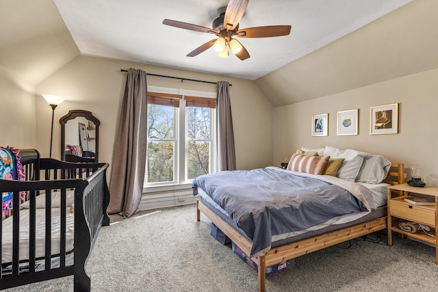 1415 Wynne Ave, Saint Paul, MN 55108 - carpeted bedroom with lofted ceiling and a ceiling fan