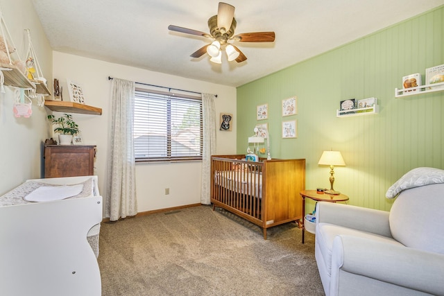 3948 Orchid Ln N, Plymouth, MN 55446 - bedroom with carpet flooring, baseboards, and a ceiling fan