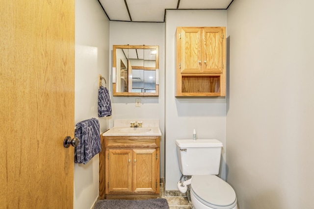 3948 Orchid Ln N, Plymouth, MN 55446 - half bathroom featuring vanity, toilet, and tile patterned floors