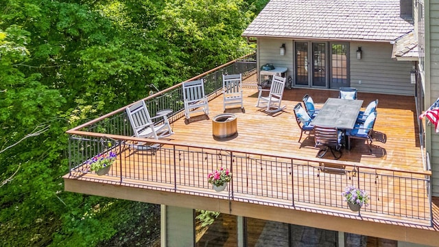 4080 Lotus Dr, Minnetrista, MN 55331 - wooden deck featuring outdoor dining area and a grill