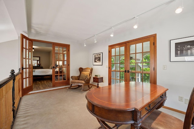 4080 Lotus Dr, Minnetrista, MN 55331 - dining area with french doors and track lighting