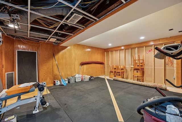 4080 Lotus Dr, Minnetrista, MN 55331 - workout room featuring wooden walls