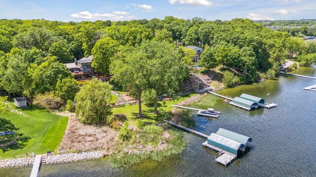 4080 Lotus Dr, Minnetrista, MN 55331 - drone / aerial view of a large body of water and a heavily wooded area
