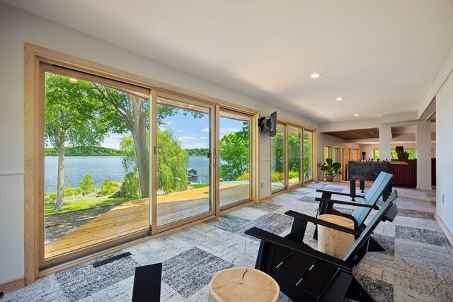 4080 Lotus Dr, Minnetrista, MN 55331 - living room with a water view and recessed lighting