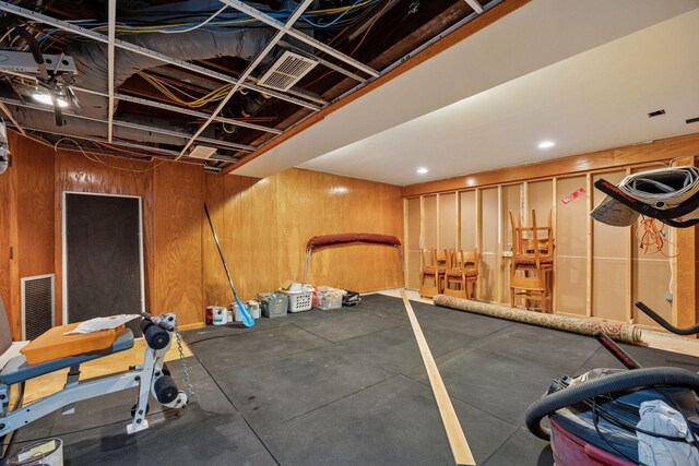4080 Lotus Dr, Minnetrista, MN 55331 - workout area featuring wood walls