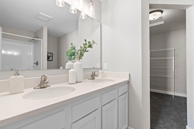 2135 Violet Ln, Faribault, MN 55021 - bathroom featuring double vanity and a shower