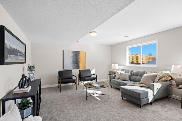 2135 Violet Ln, Faribault, MN 55021 - carpeted living area with baseboards and a textured ceiling