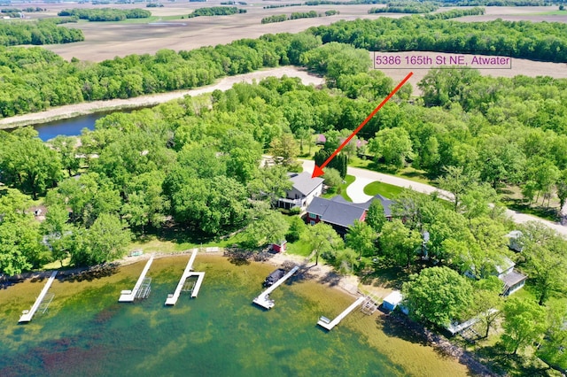 5386 165th St NE, Atwater, MN 56209 - aerial view of property's location with a large body of water