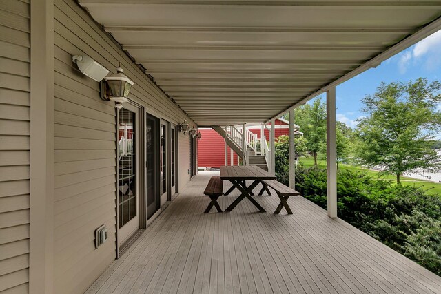 5386 165th St NE, Atwater, MN 56209 - deck featuring stairs