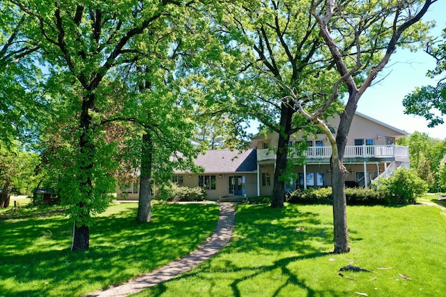 5386 165th St NE, Atwater, MN 56209 - view of green lawn with a deck