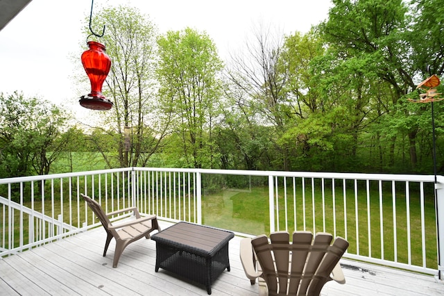 201 Ridge Dr, Kenyon, MN 55946 - wooden terrace with a lawn