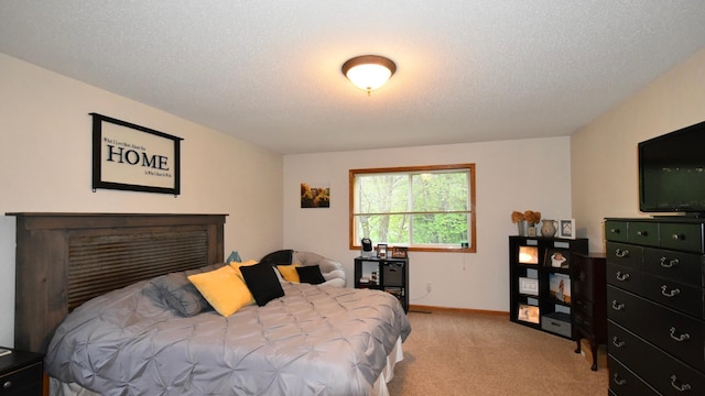 201 Ridge Dr, Kenyon, MN 55946 - bedroom featuring light carpet, baseboards, and a textured ceiling