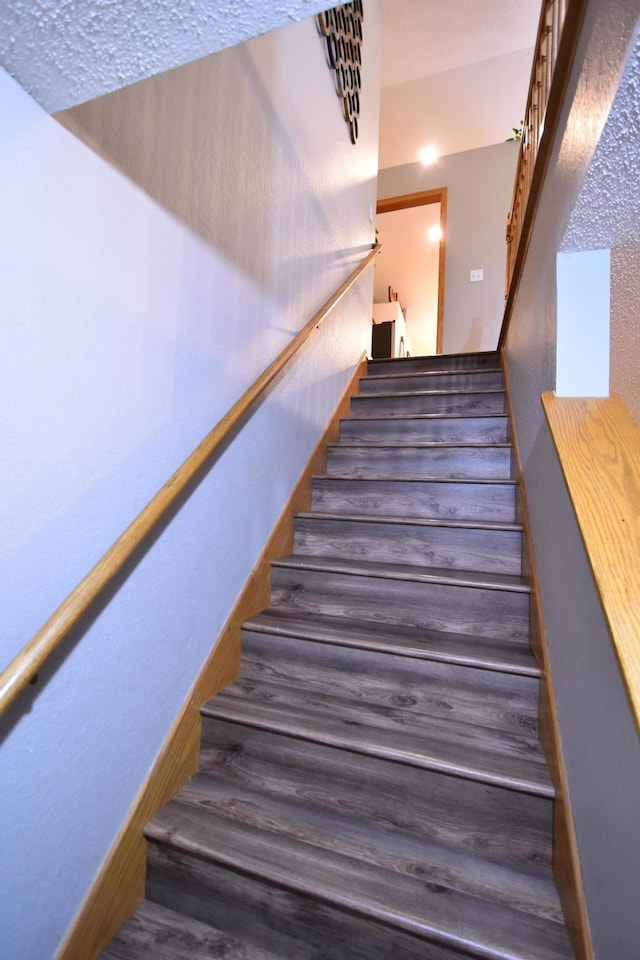 201 Ridge Dr, Kenyon, MN 55946 - staircase featuring wood finished floors