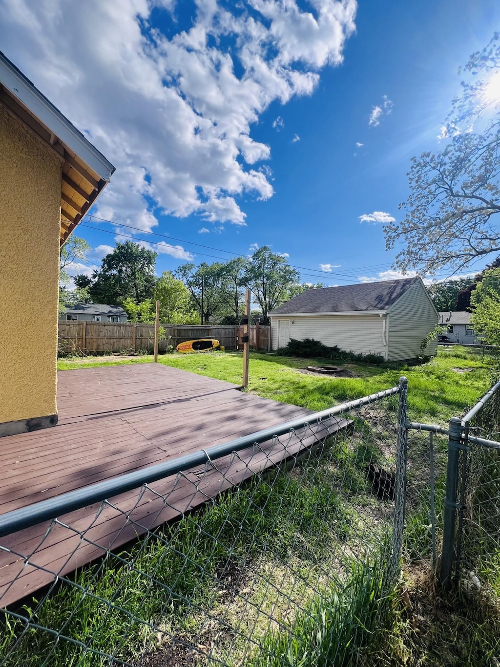 5801 Colfax Ave N, Brooklyn Center, MN 55430 - view of yard with a wooden deck