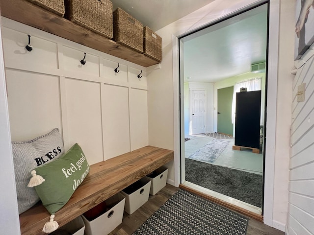 404 1st St S, Hoffman, MN 56339 - mudroom featuring wood finished floors and baseboards