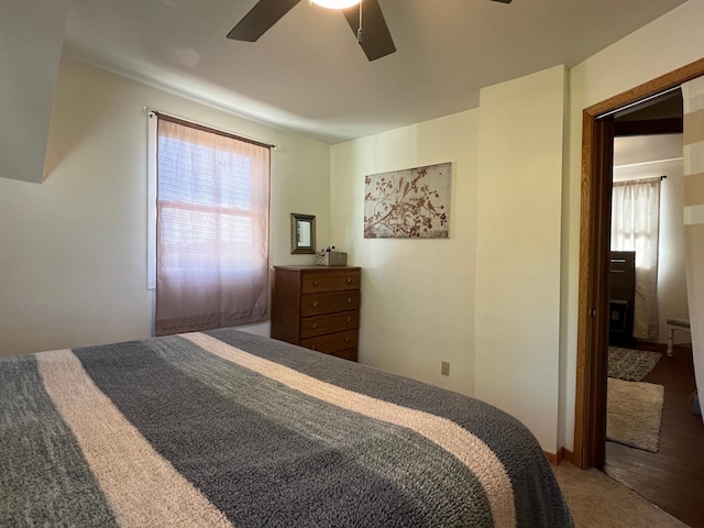 404 1st St S, Hoffman, MN 56339 - bedroom with multiple windows, carpet flooring, and a ceiling fan