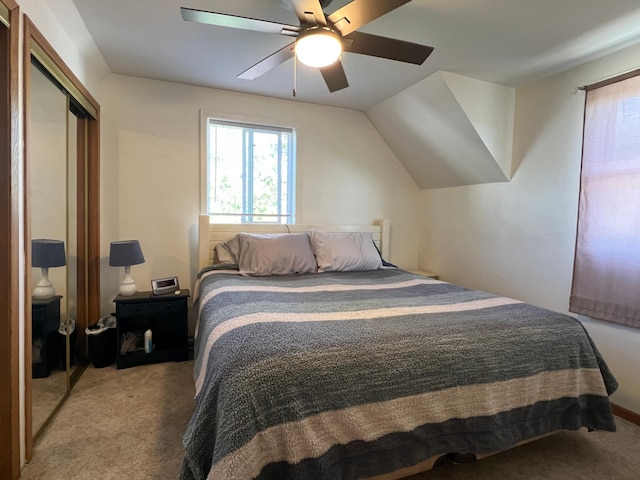 404 1st St S, Hoffman, MN 56339 - bedroom featuring light carpet, ceiling fan, and a closet