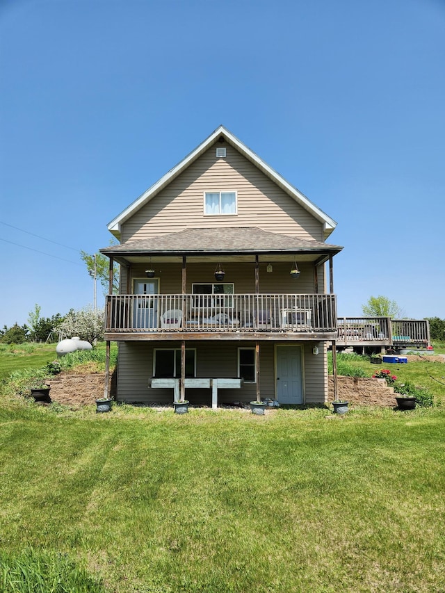 21824 County Highway 20, Lake Eunice Twp, MN 56501 - back of house with a deck and a yard