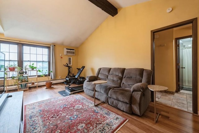 811 Smetana Rd Unit 8, Hopkins, MN 55343 - living area featuring wood finished floors and a wall mounted AC