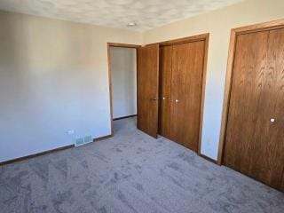 405 16th Ave NE, Waseca, MN 56093 - unfurnished bedroom with carpet floors, two closets, and baseboards