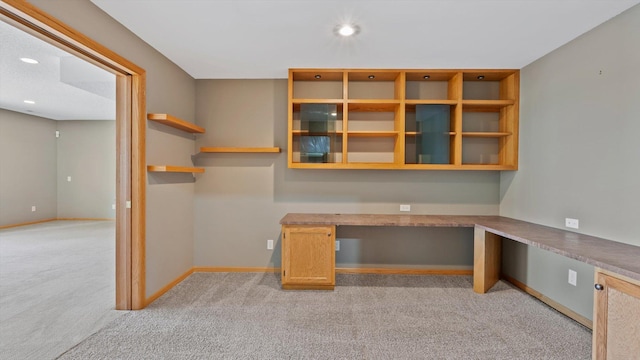27285 Cambodia Ave, Castle Rock Twp, MN 55024 - unfurnished office with built in study area, light colored carpet, baseboards, and recessed lighting