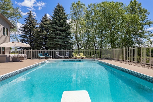 27285 Cambodia Ave, Castle Rock Twp, MN 55024 - view of pool with outdoor lounge area, a patio area, and a diving board