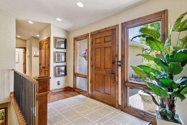 1405 Farm Rd, Chanhassen, MN 55318 - foyer entrance with recessed lighting, wood finished floors, and baseboards