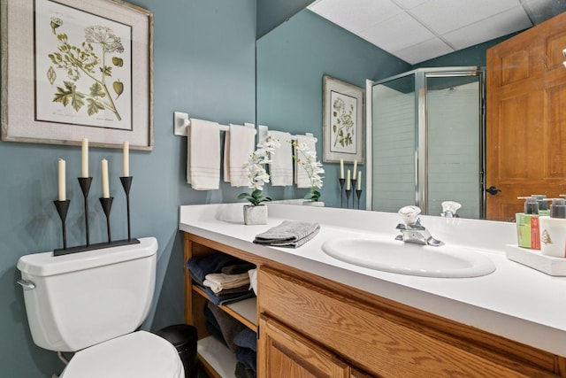 1405 Farm Rd, Chanhassen, MN 55318 - full bath with toilet, a shower stall, and vanity