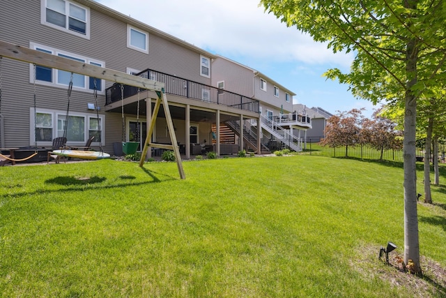 11686 32nd St N, Lake Elmo, MN 55042 - rear view of property with stairs and a deck