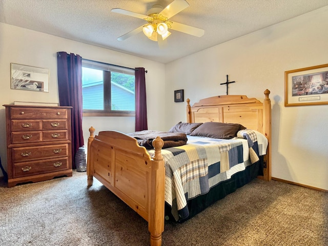 1815 Lakewood Ave, Albert Lea, MN 56007 - carpeted bedroom featuring a textured ceiling and a ceiling fan