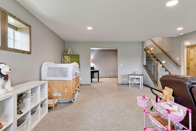 525 Roanoke Ct, Waconia, MN 55387 - rec room with carpet flooring, recessed lighting, and baseboards