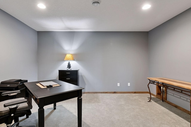 525 Roanoke Ct, Waconia, MN 55387 - carpeted home office featuring baseboards and recessed lighting