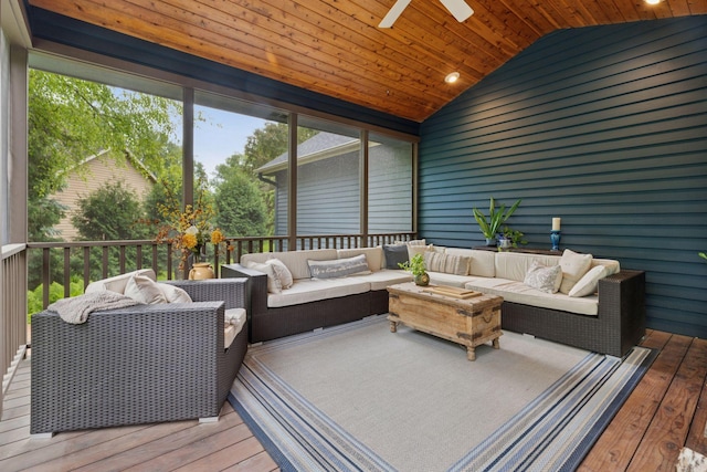 18172 Tamarack Dr, Minnetonka, MN 55345 - deck featuring outdoor lounge area and ceiling fan