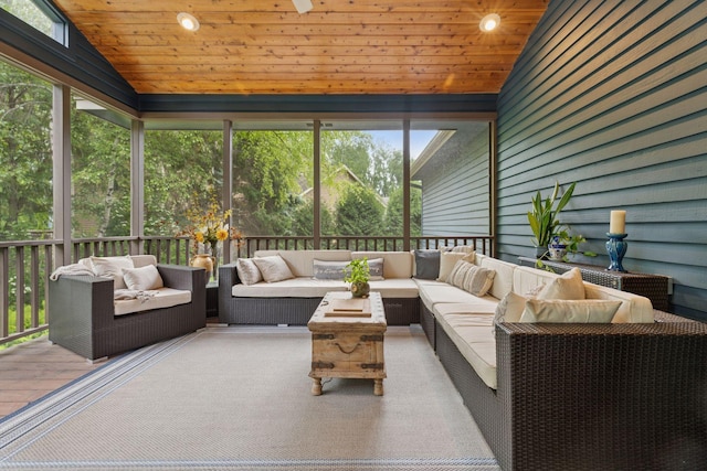18172 Tamarack Dr, Minnetonka, MN 55345 - sunroom with an outdoor hangout area and lofted ceiling