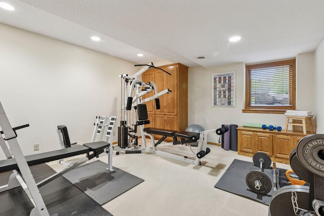 18172 Tamarack Dr, Minnetonka, MN 55345 - workout room with recessed lighting, baseboards, and carpet floors