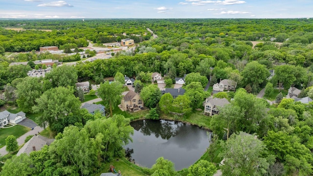 18172 Tamarack Dr, Minnetonka, MN 55345 - aerial perspective of suburban area featuring a heavily wooded area and a large body of water