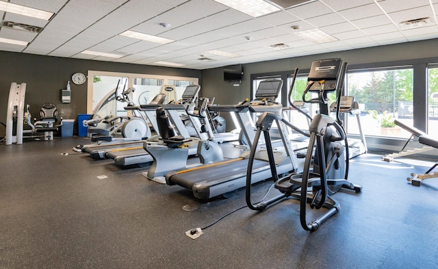 4960 149th St N Unit 6, Hugo, MN 55038 - workout area with a paneled ceiling